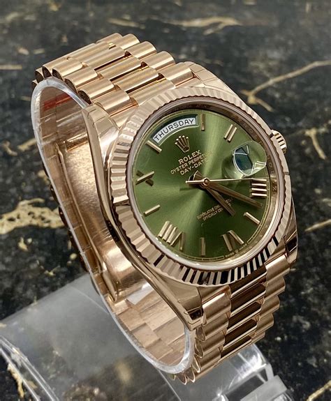 rolex president day date green|Rolex Day-Date 40 228235.